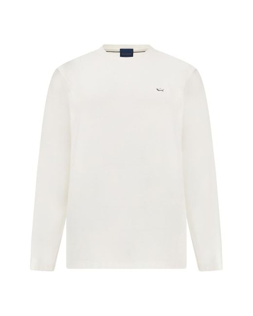 Paul & Shark White Aqua Touch Cotton T-Shirt for men