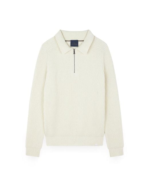 Paul & Shark Polo Mit Reißverschluss Aus Re-Wool, Mann, Größe in White für Herren