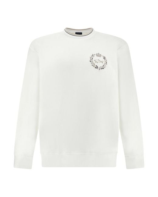 Paul & Shark White X‑Soft Sweatshirt for men