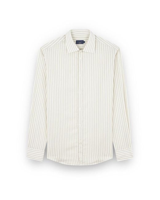 Paul & Shark White X-Soft Shirt With Striped Pattern for men