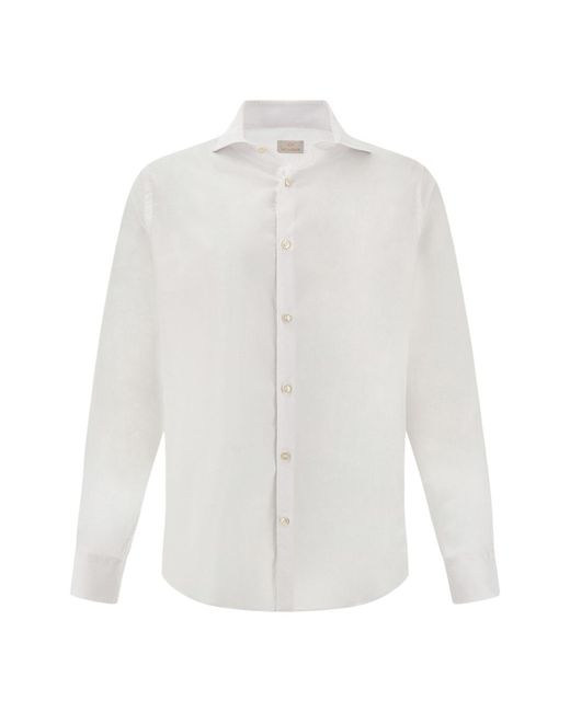 Paul & Shark White Garment‑Dyed Cotton Voile Shirt for men