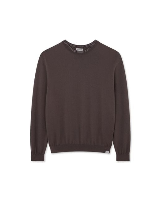 Paul & Shark Brown Wool And Cashmere Crewneck Sweater for men