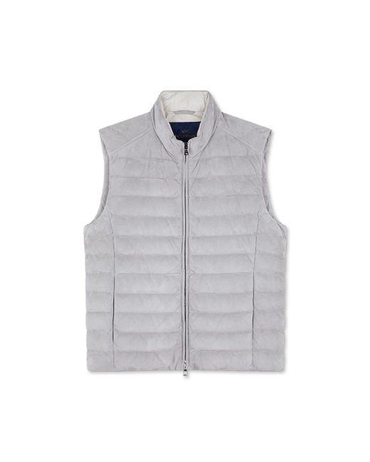Paul & Shark Gray Aqualeather Suede Vest for men