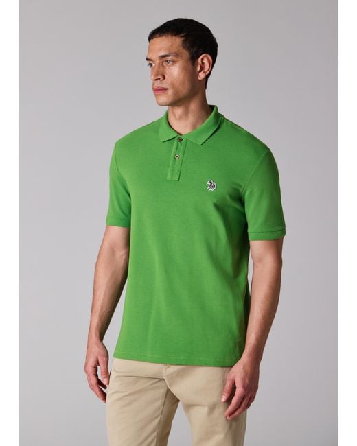 Paul Smith Green Organic Cotton Zebra Polo Shirt for men