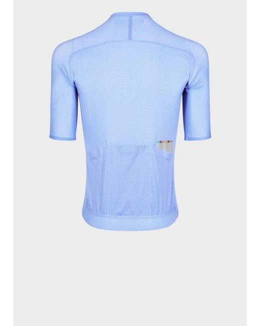 Paul Smith Blue Mini Checkerboard Race Cycling Jersey for men