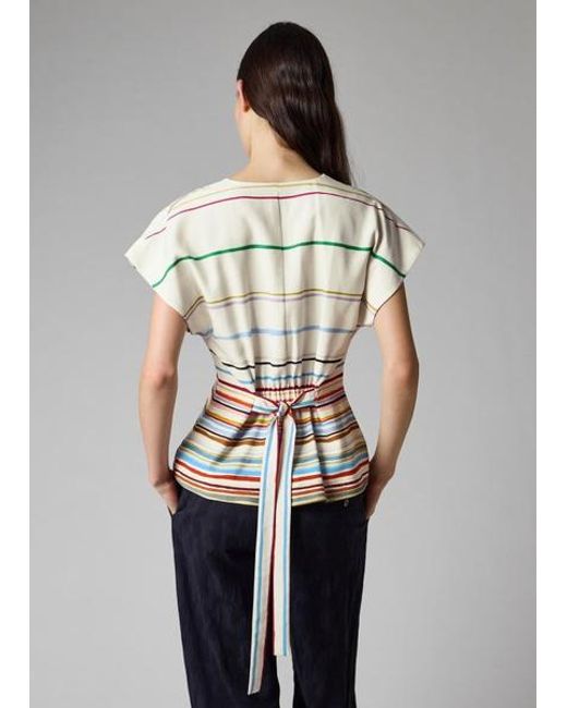 Paul Smith White 'Painted Signature Stripe' Short Sleeve Top