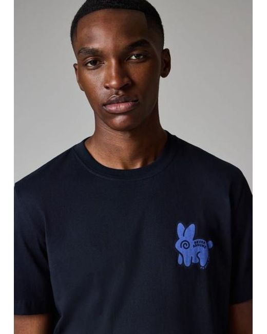 Paul Smith Blue 'Never Assume Bunny' Print T-Shirt for men