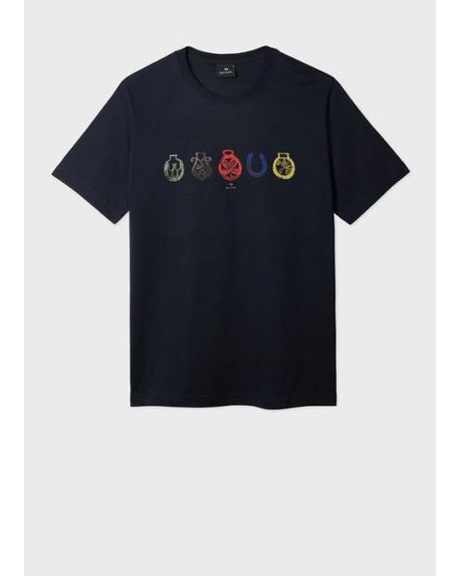 Paul Smith Blue 'Lucky Charm' Print T-Shirt for men