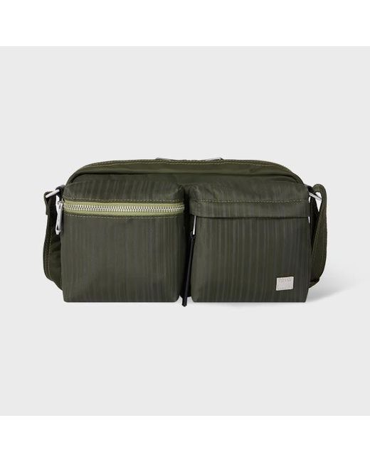 Paul Smith Green 'Laser Stripe' Recycled-Nylon Cross-Body Bag for men