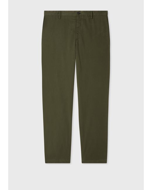 Paul Smith Green Dark Khaki Garment Dye Chinos for men