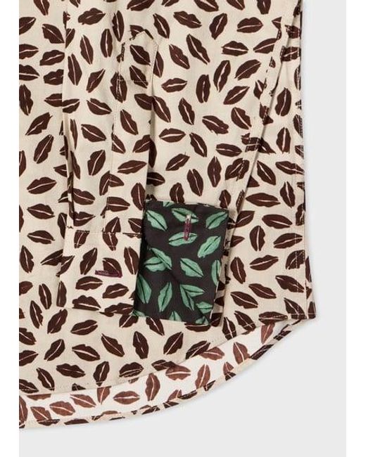 Paul Smith Natural Slim-Fit 'Lips' Print Shirt for men