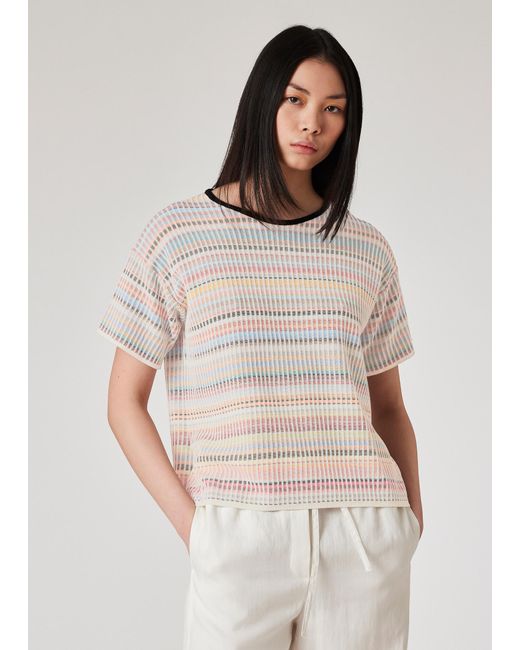 Paul Smith White 'Signature Stripe' Cotton T-Shirt