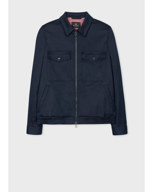 PS by Paul Smith Navy Cotton-blend Blouson Jacket Blue for men