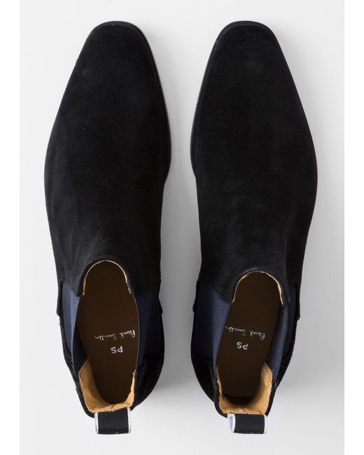 paul smith black suede chelsea boots