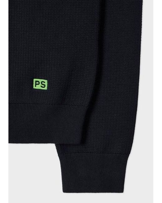 Paul Smith Blue Textured-Cotton Zip Cardigan for men