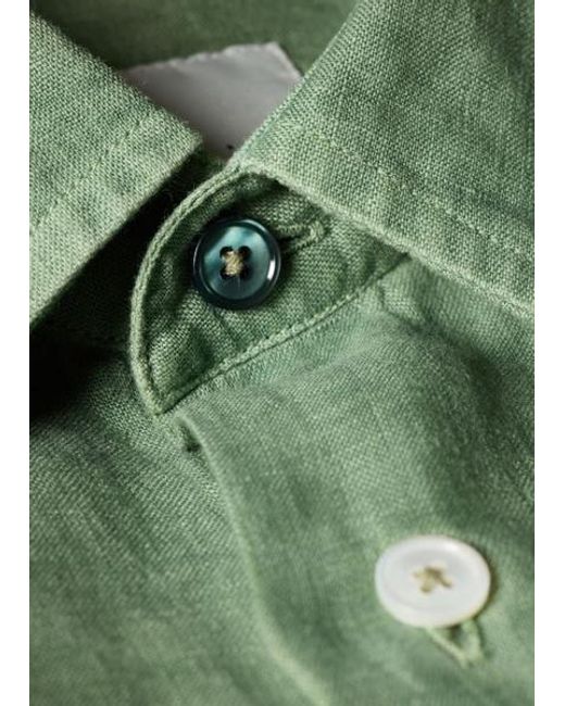 Paul Smith Green Regular-Fit Linen Shirt for men
