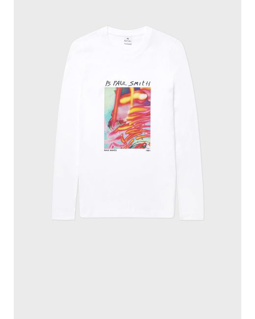 PS by Paul Smith 'rave Waves' Long-sleeve T-shirt White