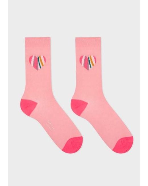 Paul Smith Pink 'Swirl' Heart Socks