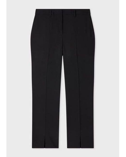 Paul Smith Black Wool Hopsack Tailored Trousers