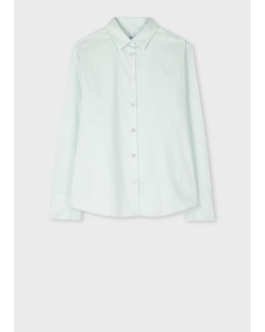 Paul Smith White Light Shirt With 'Swirl' Cuff Lining