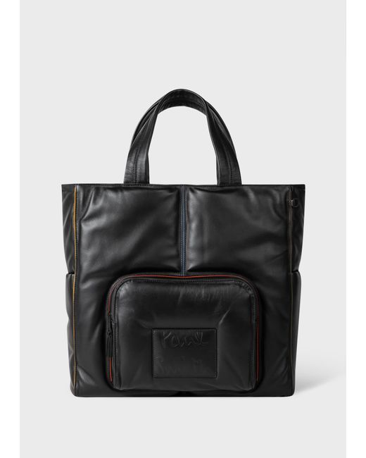 Paul Smith Black Lamb Leather Tote Bag for men
