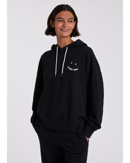 Paul Smith Womens Hooded Sweatshirt Ps Happy in Black | Lyst UK