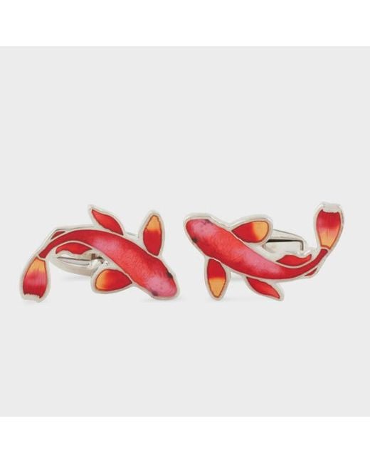 Paul Smith Red Koi Carp Cufflinks for men