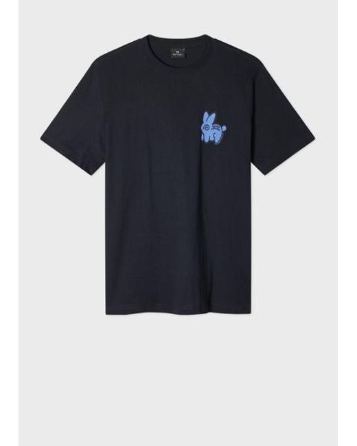 Paul Smith Blue 'Never Assume Bunny' Print T-Shirt for men