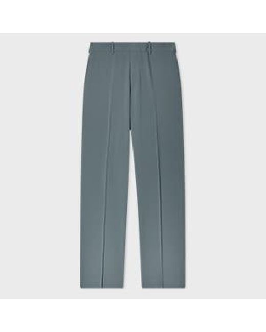 Paul Smith Blue Straight-Fit Dusty Two-Ply Merino Wool Trousers for men