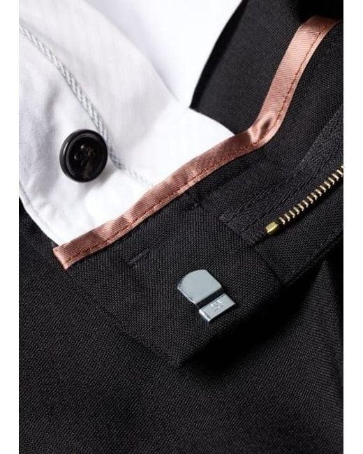 Paul Smith Black Wool Hopsack Tailored Trousers
