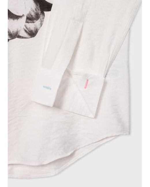 Paul Smith Gray Viscose-Blend 'Placement Daisy' Shirt for men