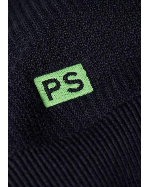 Paul Smith Blue Textured-Cotton Zip Cardigan for men