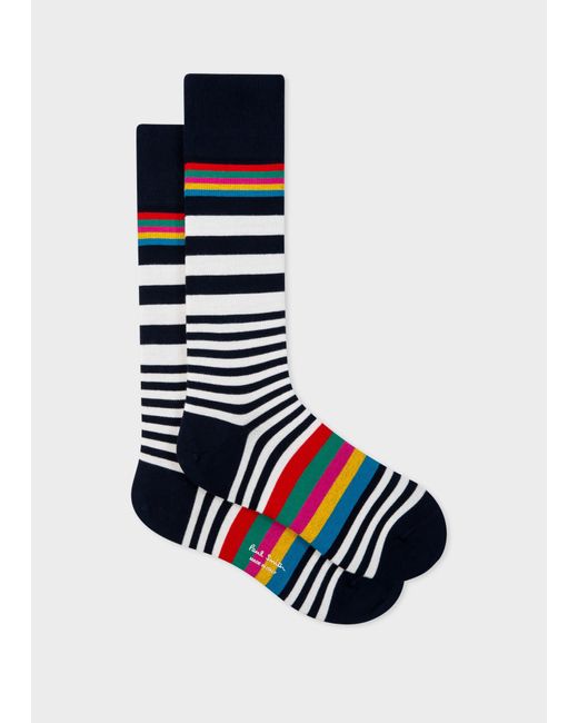 Paul Smith Navy 'artist Stripe' Socks Blue for men