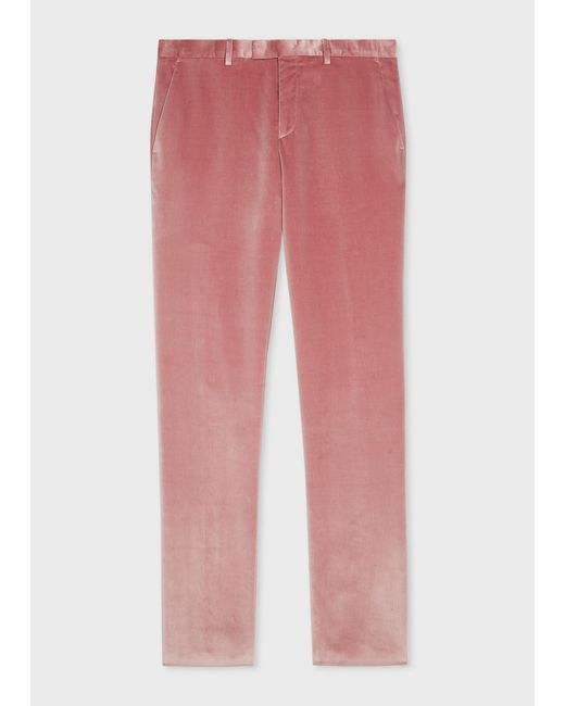 Paul Smith Red Slim-Fit Dusty Velvet Trousers for men