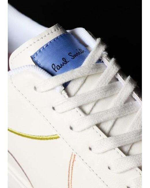 Paul Smith Natural 'Lapin' 'Embroidery Lines' Trainers