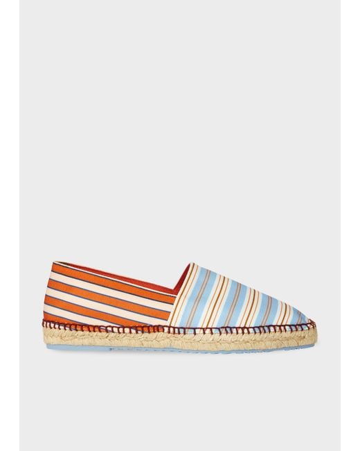 Paul Smith White And 'Mix Up Stripe' Espadrilles for men