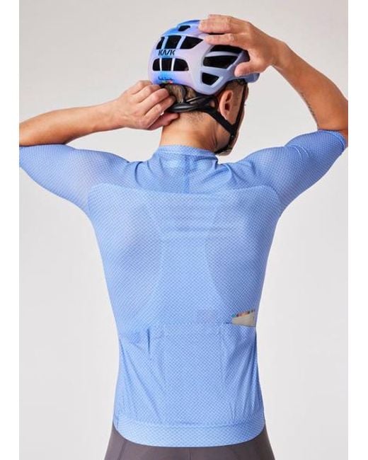 Paul Smith Blue Mini Checkerboard Race Cycling Jersey for men