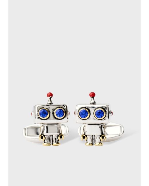 Paul Smith Blue Robot Cufflinks for men