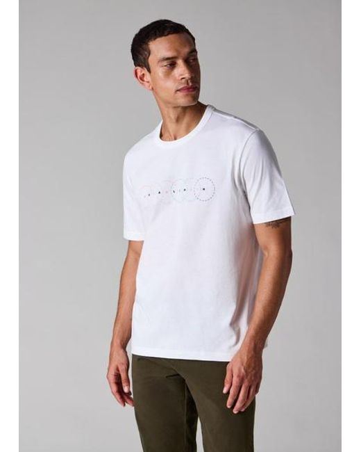 Paul Smith White Multi Circles Print T-Shirt for men