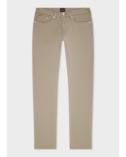 Paul Smith Natural Tapered-Fit Stone Garment-Dyed Organic Cotton-Stretch Jeans for men