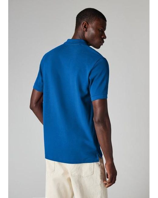 Paul Smith Blue Organic Cotton Zebra Polo Shirt for men