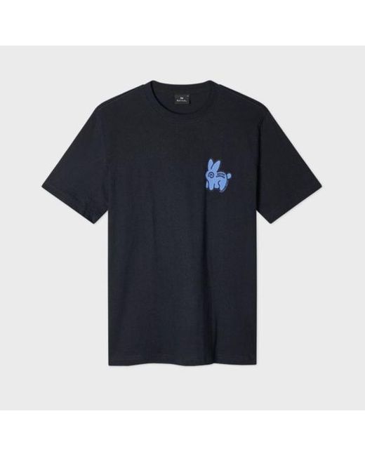 Paul Smith Blue 'Never Assume Bunny' Print T-Shirt for men