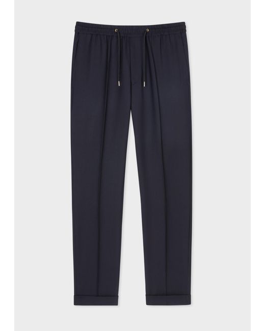 Paul Smith Blue A Suit To Travel In - Slim-fit Navy Drawstring-waist Wool Pants for men