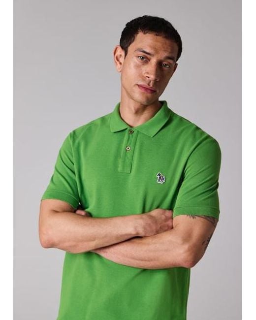 Paul Smith Green Organic Cotton Zebra Polo Shirt for men