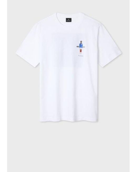 Paul Smith White 'Table Football' Print T-Shirt for men
