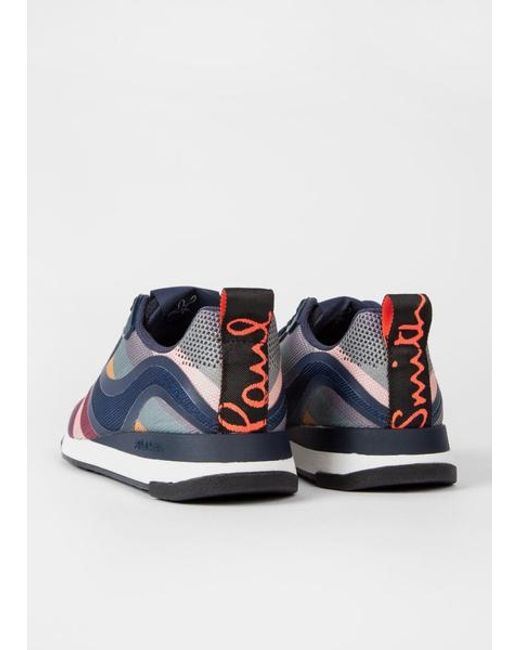 Paul Smith Blue 'Swirl' 'Rappid' Knit Trainers