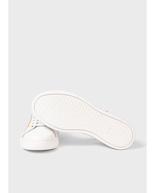 Paul Smith White Leather 'lapin' Logo Trainers