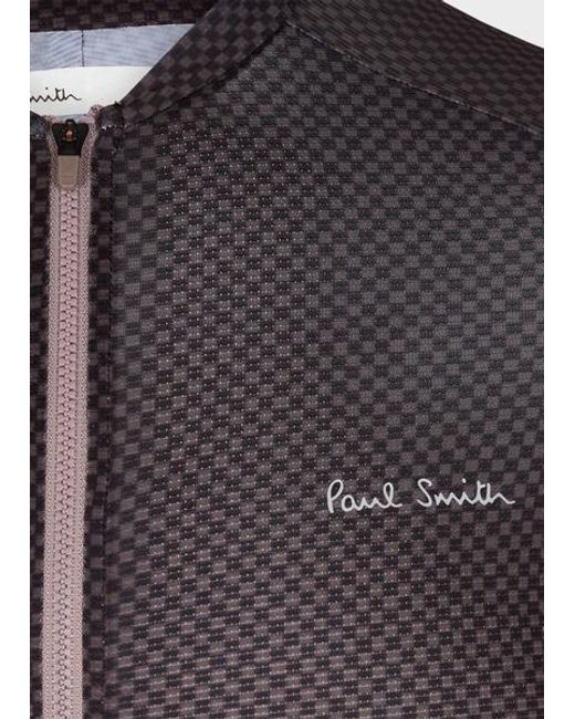 Paul Smith Gray Mini Checkerboard Race Cycling Jersey for men