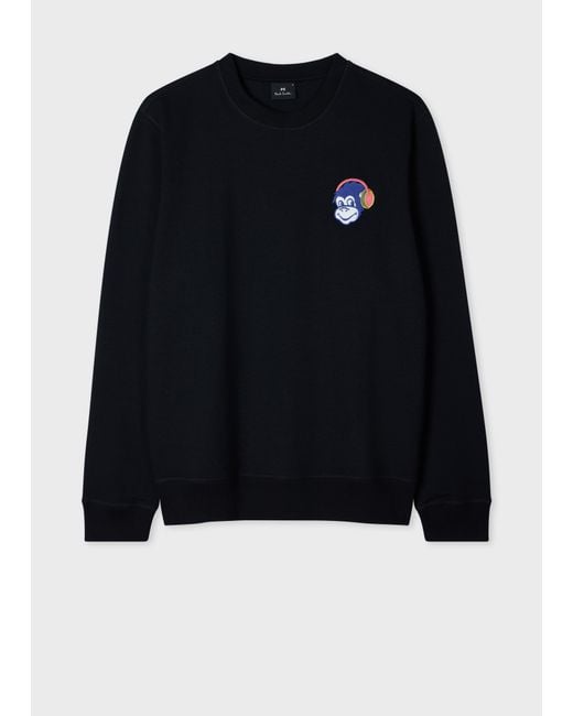 Paul Smith Black Embroidered 'Monkey Headphones' Sweatshirt for men