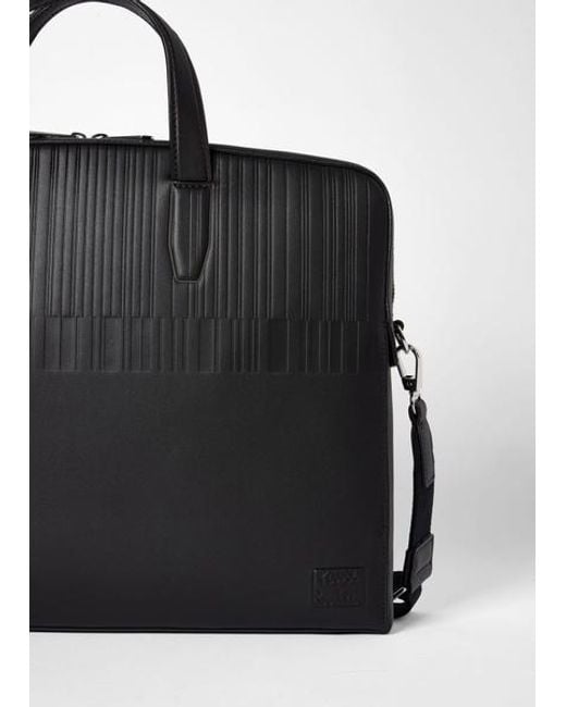Paul Smith Black Leather 'Shadow Stripe' Folio for men